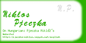 miklos pjeczka business card